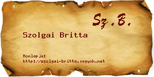 Szolgai Britta névjegykártya